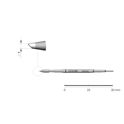 JBC Tools C210-006 - C210 Series Cartridge - Conical - Sloped - 1.0 mm