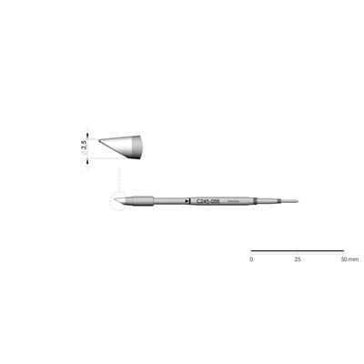 JBC Tools C245-056 - C245 Series Cartridge - Conical - Sloped - 3.5 mm