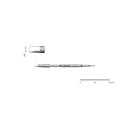 JBC Tools C245-061 - C245 Series Cartridge - Chisel - 3.0 mm x 1.0 mm