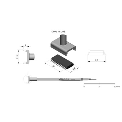 JBC Tools C245-215 - C245 Series Cartridge - DIL/SO - 9.6 mm x 18.0 mm