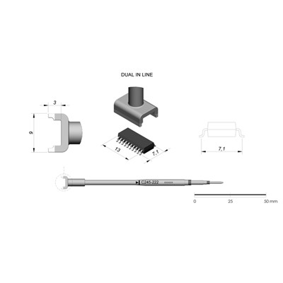 JBC Tools C245-222 - C245 Series Cartridge - DIL/SO - 7.5 mm x 13.5 mm