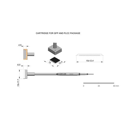 JBC Tools C245-228 - C245 Series Cartridge - QFP/PLCC - 12.4 mm x 15.0 mm