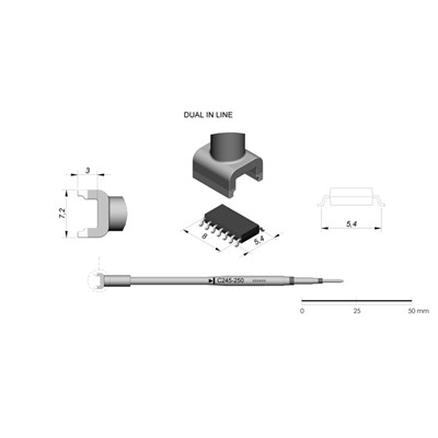 JBC Tools C245-250 - C245 Series Cartridge - DIL/SO - 5.4 mm x 8.0 mm