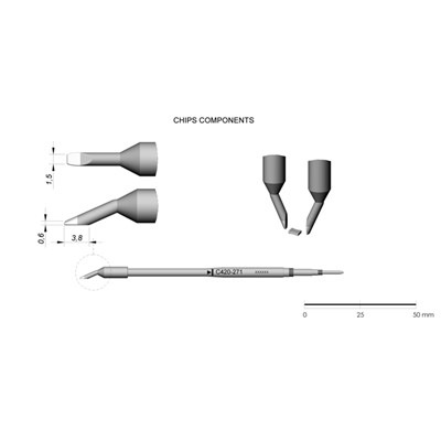 JBC Tools C420-271 - C420 Series Cartridge - Spade - 1.5 mm