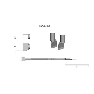 JBC Tools C420-275 - C420 Series Cartridge - Spade - 8.0 mm