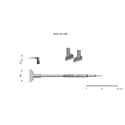 JBC Tools C420-278 - C420 Series Cartridge - Spade - 20.0 mm