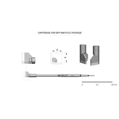 JBC Tools C420-279 - C420 Series Cartridge - QFP/PLCC - Angle - 8.0 mm