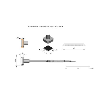 JBC Tools C245-315 - C245 Series Cartridge - QFP/PLCC - 15.0 mm x 15.0 mm