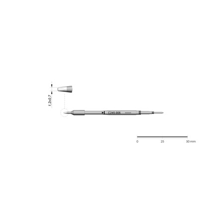 JBC Tools C245-906 - C245 Series Cartridge - Chisel - Extended Life - 1.2 mm x 0.7 mm