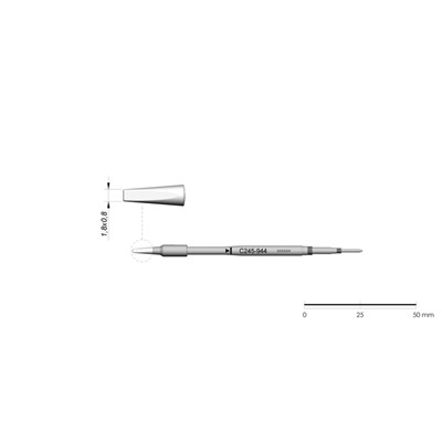 JBC Tools C245-944 - C245 Series Cartridge - Chisel - Extended Life - 1.8 mm 0.8 mm