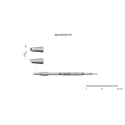 JBC Tools C245-965 - C245 Series Cartridge - Minispoon - Extended Life - 1.9 mm