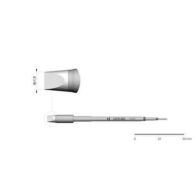 JBC Tools C470-002 - C470 Series Cartridge - Chisel - Extended Life - 6.0 mm x 1.5 mm
