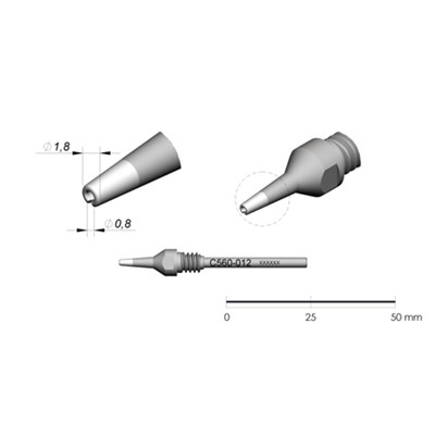 JBC Tools C560-012 - C560 Series Cartridge - Extended Life - 1.8 mm x 0.8 mm