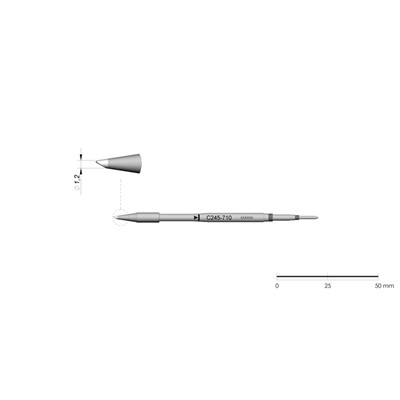 JBC Tools C245-710 - C245 Series Cartridge - Conical - Sloped - Extended Life - 1.2 mm