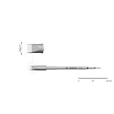 JBC Tools C470-016 - C470 Series Cartridge - Chisel - Extended Life - 7.5 mm x 1.7 mm