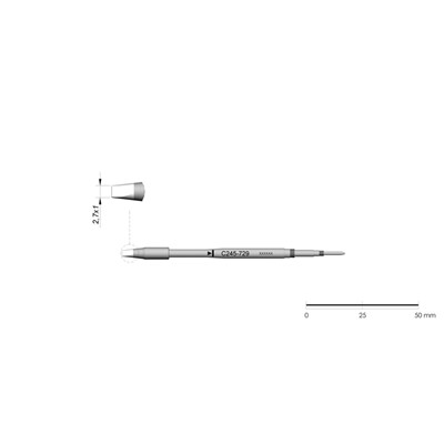 JBC Tools C245-729 - C245 Series Cartridge - Chisel - Extended Life - 2.7 mm x 1.0 mm