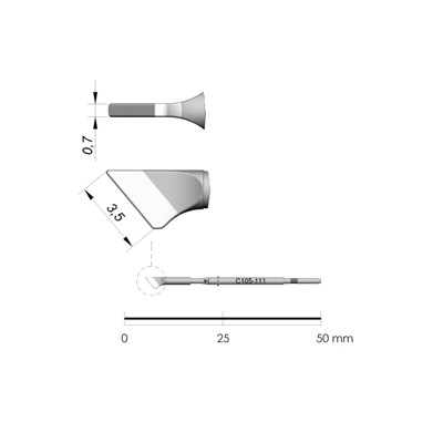 JBC Tools C105-111 - C105 Series Cartridge - Spade - 0.7 mm x 3.5 mm
