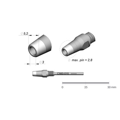 JBC Tools C560-015 - C560 Series Cartridge - Extended Life - 5.2 mm x 3.0 mm