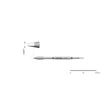 JBC Tools C245-406 - C245 Series Cartridge - Chisel - Extended Life - 1.2 mm x 0.7 mm