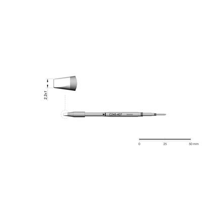 JBC Tools C245-907 - C245 Series Cartridge - Chisel - Extended Life - 2.2 mm x 1.0 mm