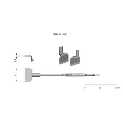 JBC Tools C420-285 - C420 Series Cartridge - Spade - 22.0 mm