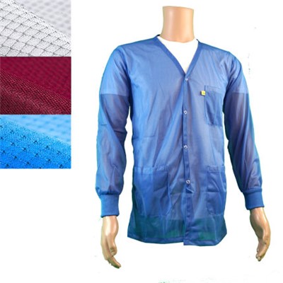 Transforming Technologies JKV8822WH - ESD Jacket - V-Neck - Knit Cuff - Color: White - Small