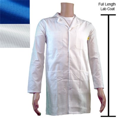 Transforming Technologies JLC5408SPWH - Full Length ESD Jacket - Lapel Collar - Snap Cuff - 4X-Large - White