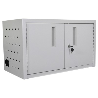 Luxor/H Wilson LLTMW16-G - 16 Tablet Wall/Desk Charging Box - 25" x 13" x 14.5" - Gray