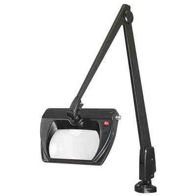 Dazor LMR200-BK - Stretchview Series LED Magnifier - 3-Diopter - 42" Reach - Contemporary Arm - Clamp Base - Daylight Light Color - Black
