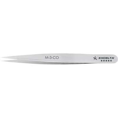 Excelta M-3-CO - 5-Star Cobaltima® Straight Fine Tip Miniature Tweezers - 3.125"