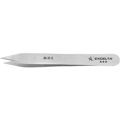 Excelta M-H-S - 3-Star Strong Blunt Tip Miniature Tweezers - 400 Series Stainless Steel (Magnetic) - 3.5"