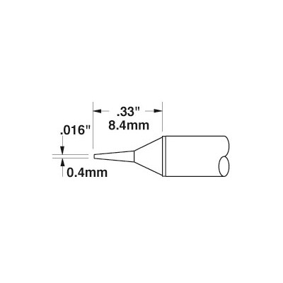 Metcal STTC-122 - STTC 700 Series Soldering Tip Cartridge - Conical Sharp - 0.016" (0.4mm) - 700°F