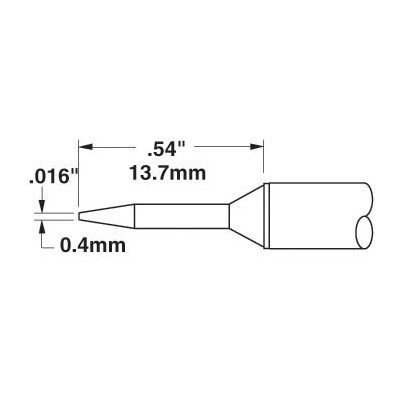 Metcal STTC-106 - STTC 700 Series Soldering Tip Cartridge - Sharp Conical - 0.016" (0.4mm) - 700°F
