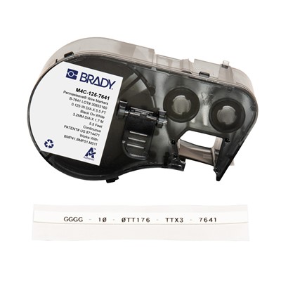 Brady M4C-125-7641 PermaSleeve® Low Smoke Zero Halogen Heat-Shrink Label Polyolefin 0.125" BK/WT