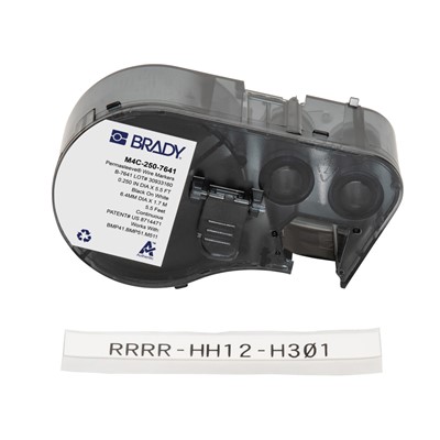 Brady M4C-250-7641 PermaSleeve® Low Smoke Zero Halogen Heat-Shrink Label Polyolefin 0.25" BK/WT