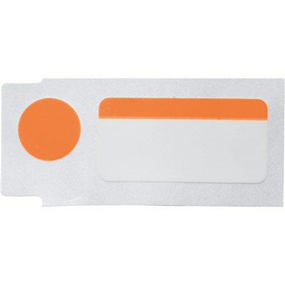 Brady M5-118-494-OR Color Polyester Labels - 0.375"H x 1" W - x 0.375" Black on Orange - White - RL/240