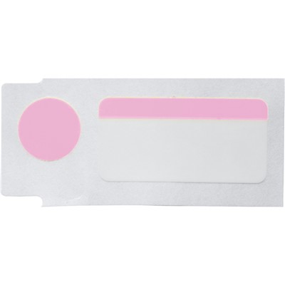Brady M5-118-494-PK Color Polyester Labels - 0.375" H x 1" W x 0.375" Dia - Pink - White - RL/240