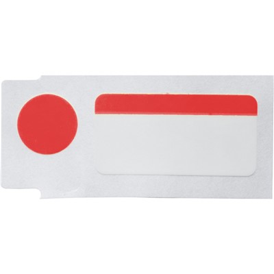 Brady M5-120-494-RD Color Polyester Labels - 0.5"H x 1" W - x 0.375" Black on Red - White - RL/240