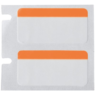 Brady M5-131-494-OR Color Polyester Labels - 0.5" H x 1" W Black on Orange - White - RL/180