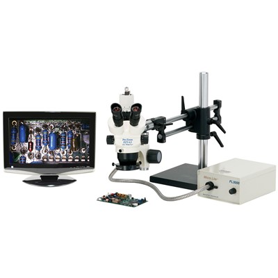 O.C. White TKPZT-A - Pro-Zoom™ 6.5 Trinocular Analog Microscope w/Micro-Lite® FL3000-A/Super-Wide Eyepieces & High-Sensitivity Camera