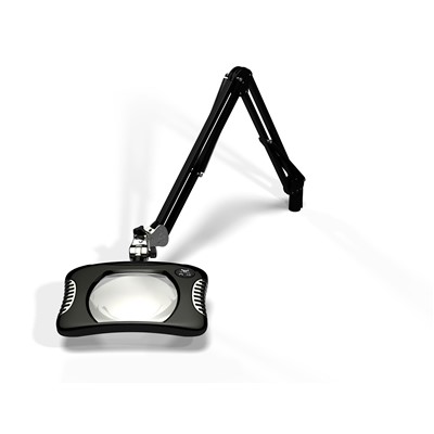 O.C. White 82300-4-B - Green-Lite® Rectangular LED Magnifier - ESD-Safe Illuminated Magnifier - 7" x 5.25" - Screw-Down Base - Carbon Black