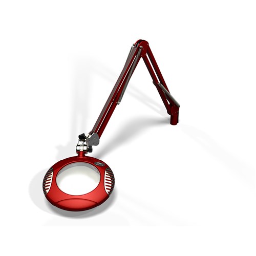 O.C. White 42300-4 - Green-Lite® LED Magnilite® ESD-Safe Illuminated Magnifier - 6" Round - 4 Diopter - Screw-Down Base - Blaze Red