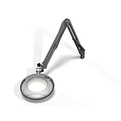 O.C. White 42400-4 - Green-Lite® LED Magnilite® ESD-Safe Illuminated Magnifier - 6" Round - 4 Diopter - Clamp Base - Silver