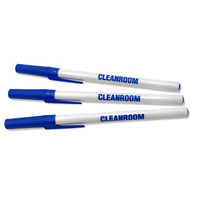 Columbia Cleanroom P114-6-BLU Cleanroom Stick Pen - Blue - 100/CS