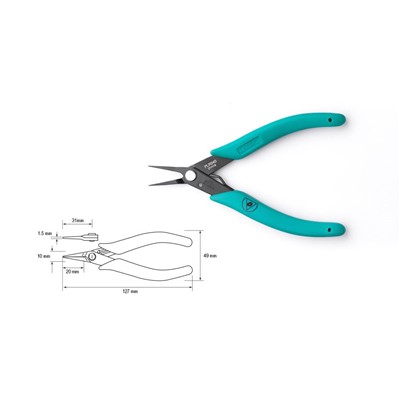 JBC Tools PLR540 - ESD-Safe Tweezer Nosed Pliers - Fine Flat Nose