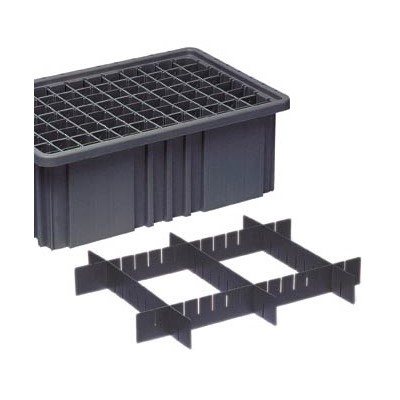 Quantum Storage Systems DS92035CO - Short Divider for Dividable Grid Tote Box DG92035 - Conductive - Black - 6/Carton