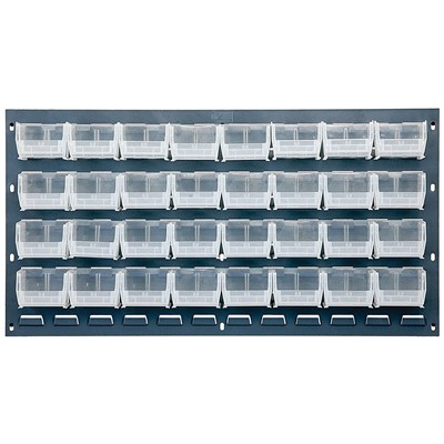 Quantum Storage Systems QLP-3619-220-32CL - Clear-View Series Louvered Panel w/32 QUS220CL Bins - 36" x 19" - Gray