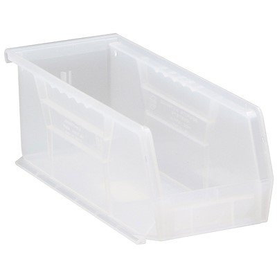 Quantum Storage Systems QUS224CL - Clear-View Series Ultra Hang & Stack Bin - 10.875" x 4.125" x 4" - Clear - 12/Carton