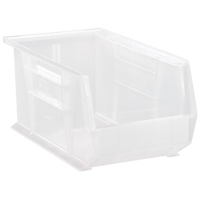 Quantum Storage Systems QUS240CL - Clear-View Series Ultra Hang & Stack Bin - 14.75" x 8.25" x 7" - Clear - 12/Carton