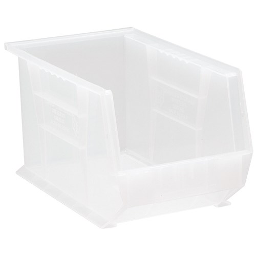 Quantum Storage Systems QUS242CL - Clear-View Series Ultra Hang & Stack Bin - 13.625" x 8.25" x 8" - Clear - 12/Carton